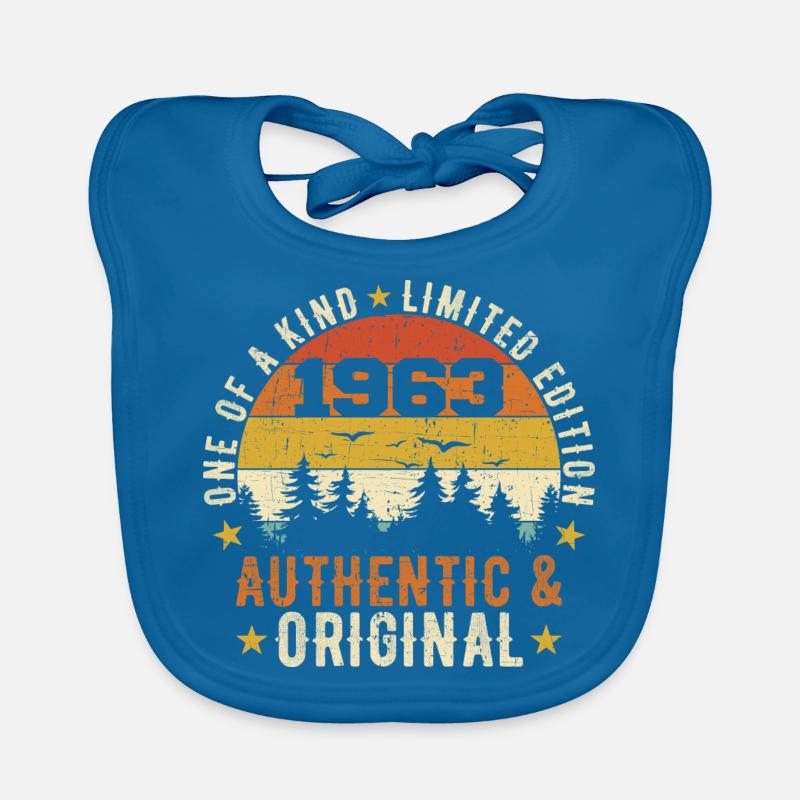 Original 1963 Birthday Gift 1963 Authentic Organic Baby Bibs
