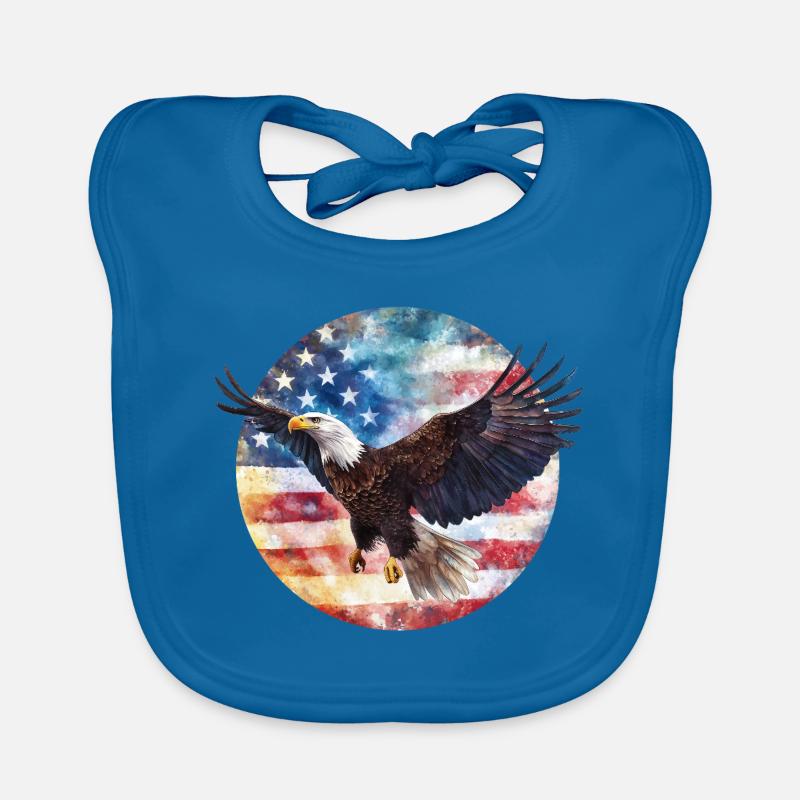 Drapeau Eagle USA Bavoir bio Bébé