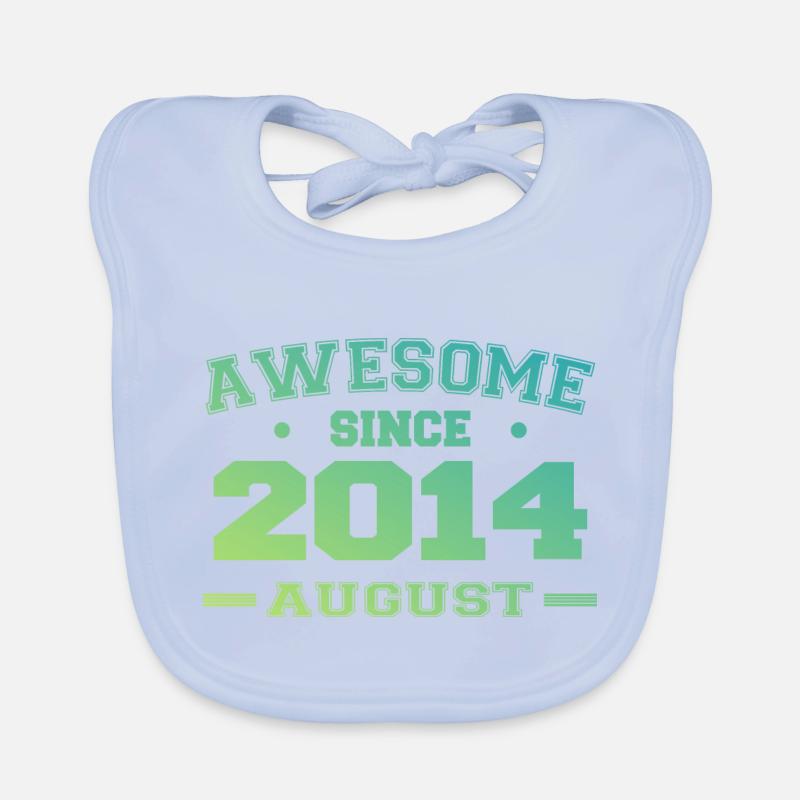 2014 August Year Birth Birthday August 2014 Organic Baby Bibs
