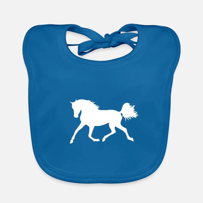 Silhouette de cheval blanc Bavoir bio Bébé