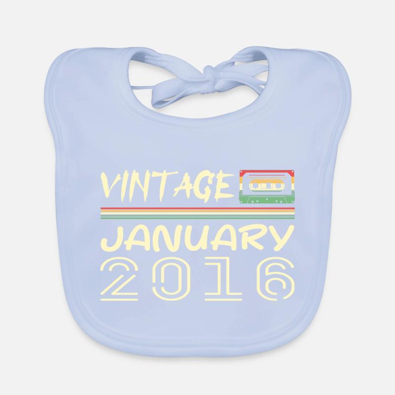Vintage Janvier 2016 - Anniversaire Janvier 2016 Bavoir bio Bébé