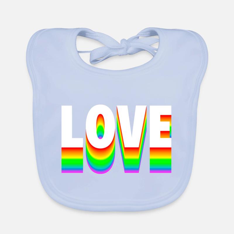Love Text Regenbogen Baby Bio-Lätzchen