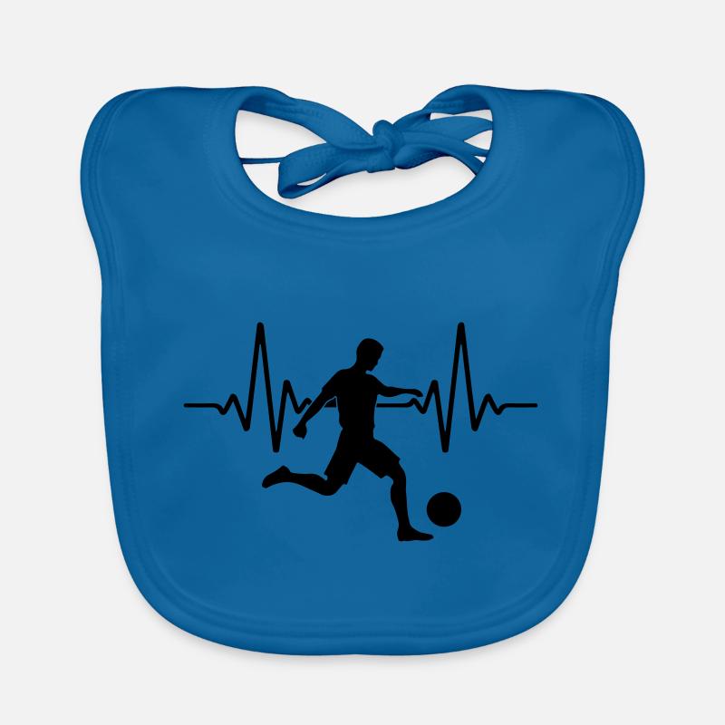 Footballeur Heartbeat | Couleur changeable - Bavoir bio Bébé - bleu paon