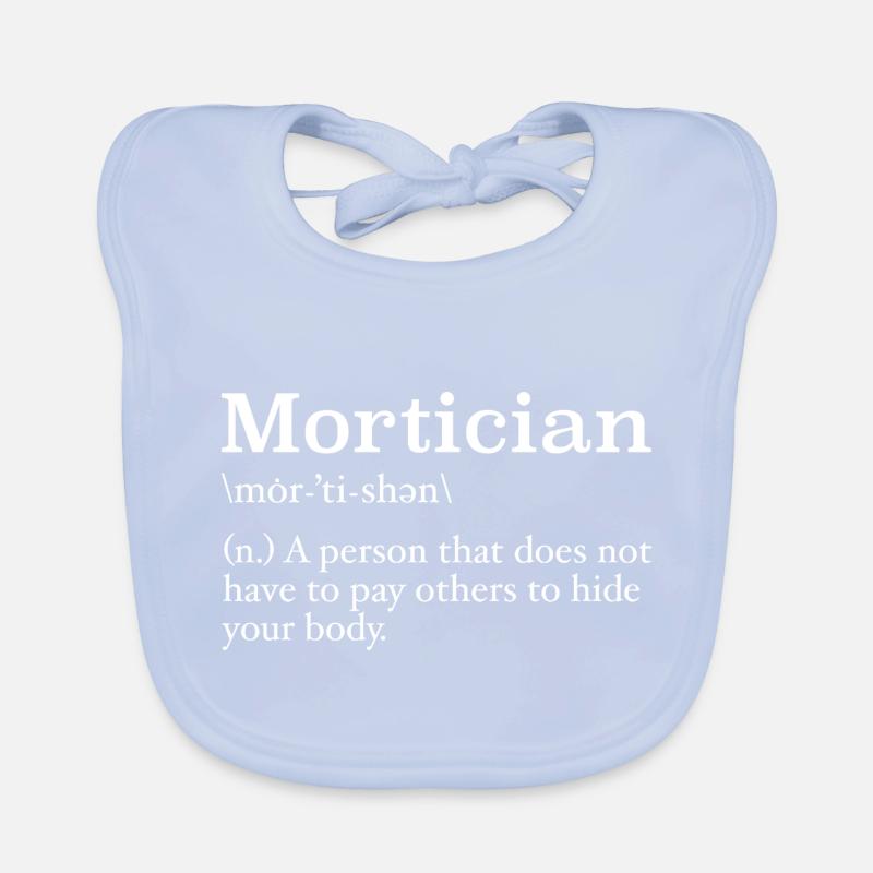 Bestatter Definition Studentin der Leichenkunde Baby Bio-Lätzchen