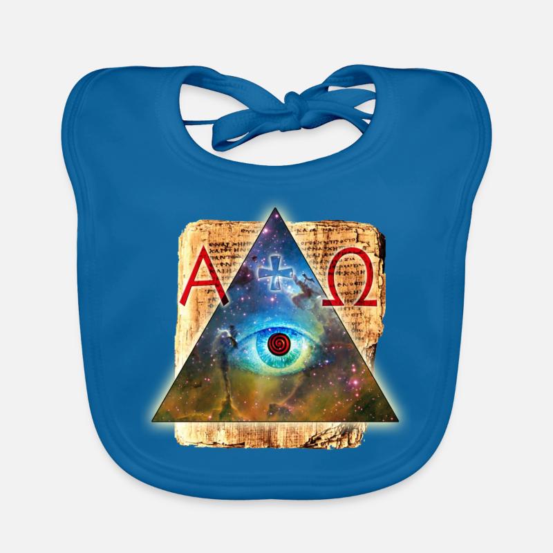 L'oeil de Dieu Alpha Omega + - All-Seeing Bavoir bio Bébé