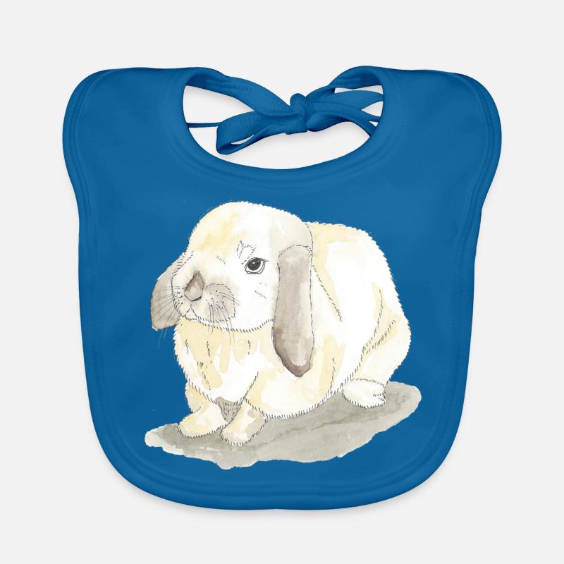 Rabbits - Organic Baby Bibs - peacock-blue
