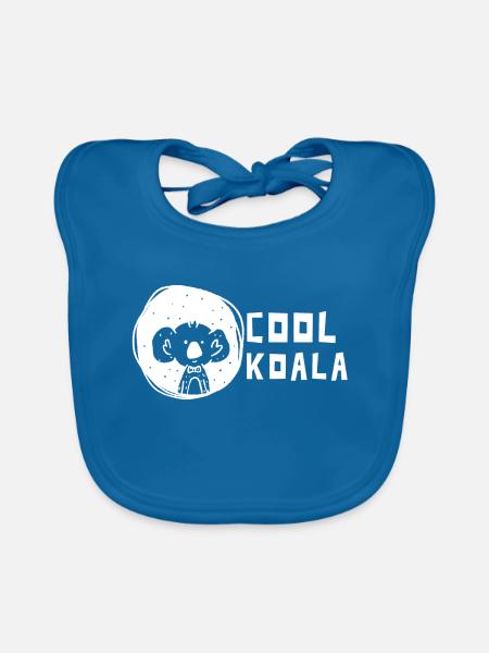 Koala Cool Koala Geschenk - Baby Bio-Lätzchen - Pfauenblau - Vorne