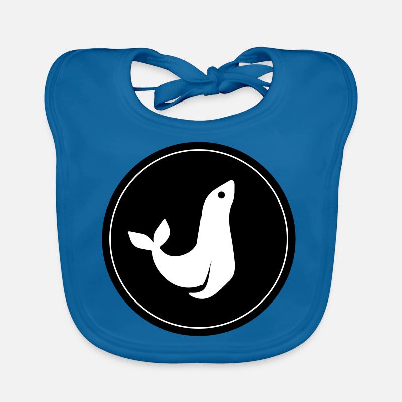 seal animal circle Organic Baby Bibs