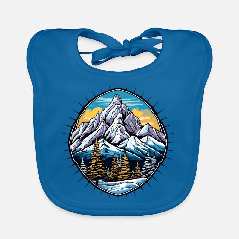 Mountains Winter Symbol Organic Baby Bibs