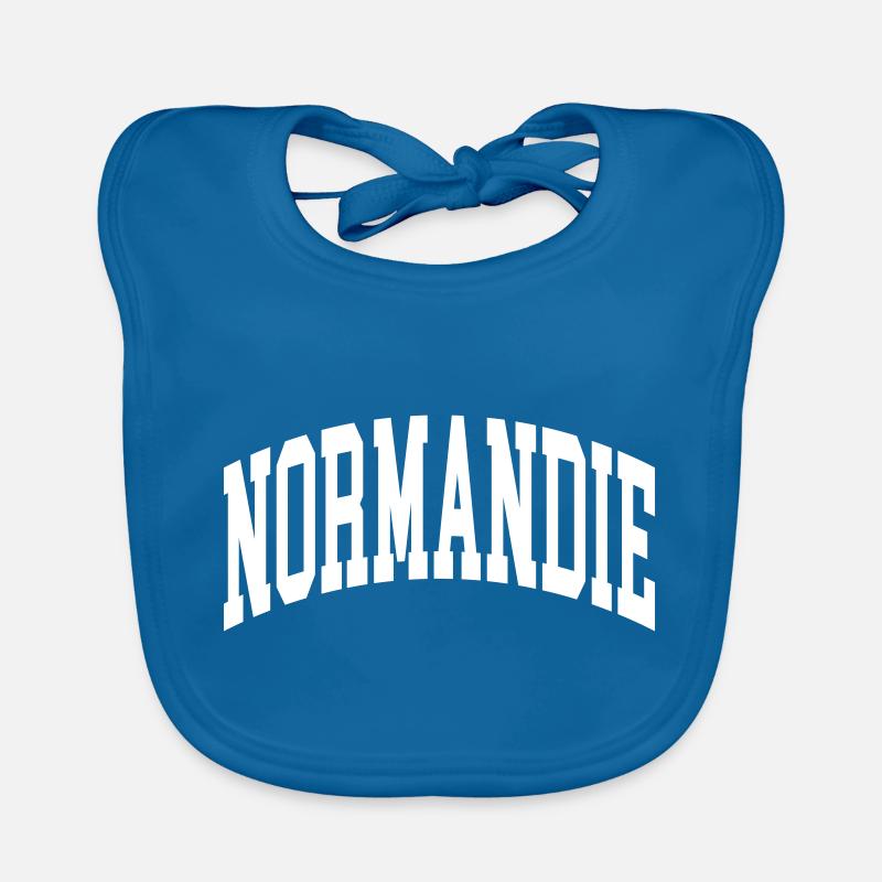 Normandie - Bavoir bio Bébé - bleu paon