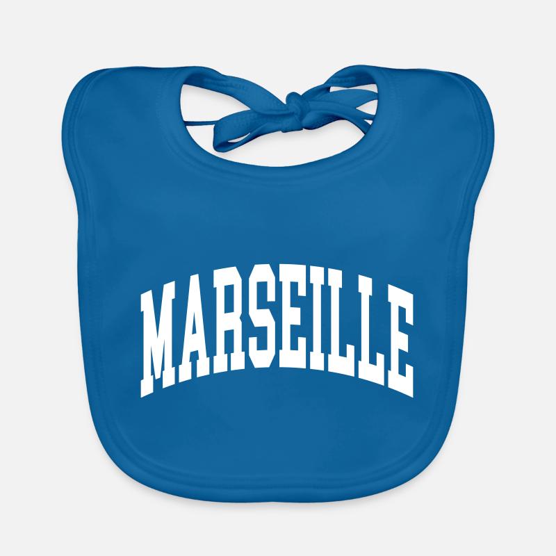 Marseille - Bavoir bio Bébé - bleu paon