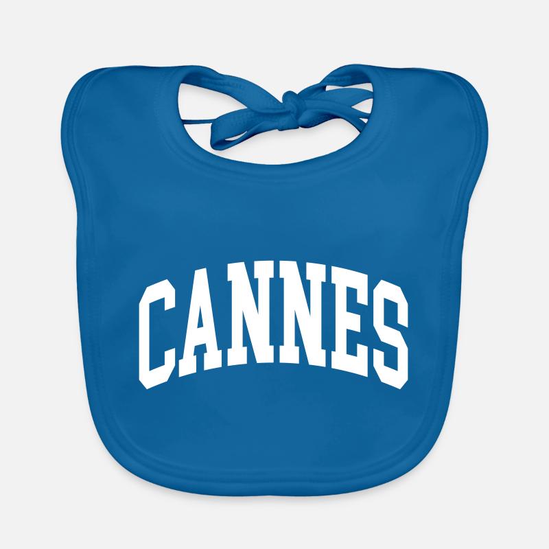 Cannes - Bavoir bio Bébé - bleu paon