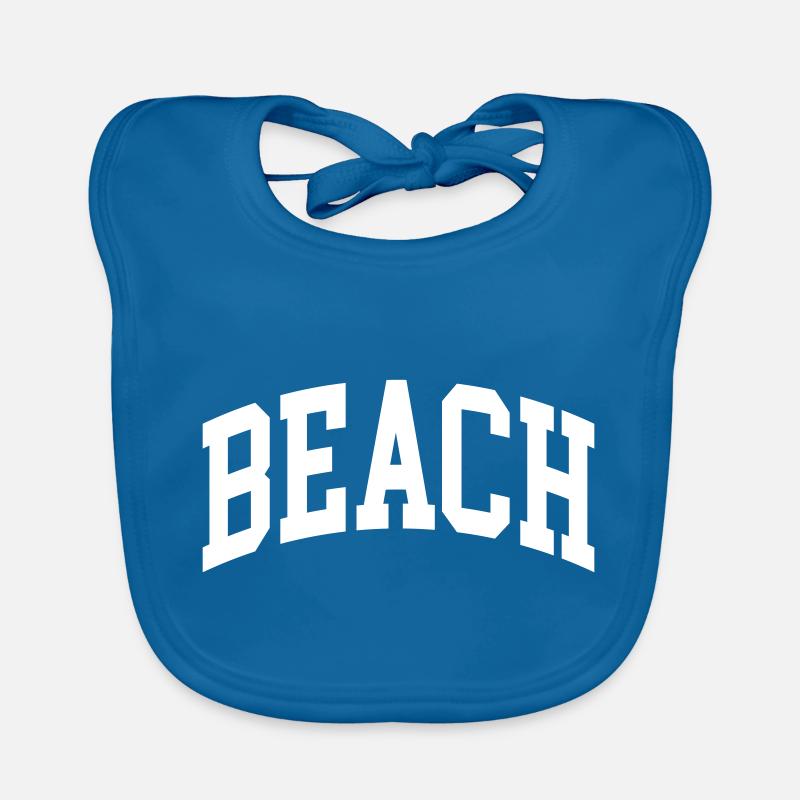 Plage - Bavoir bio Bébé - bleu paon