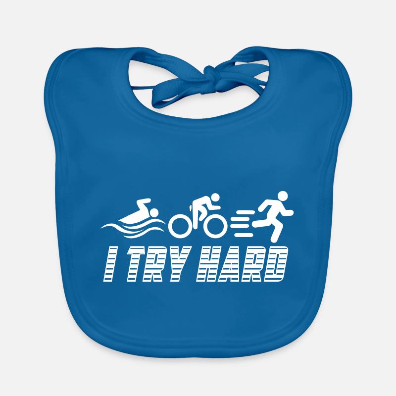 Triathlon - I Try Hard | Color changeable Organic Baby Bibs