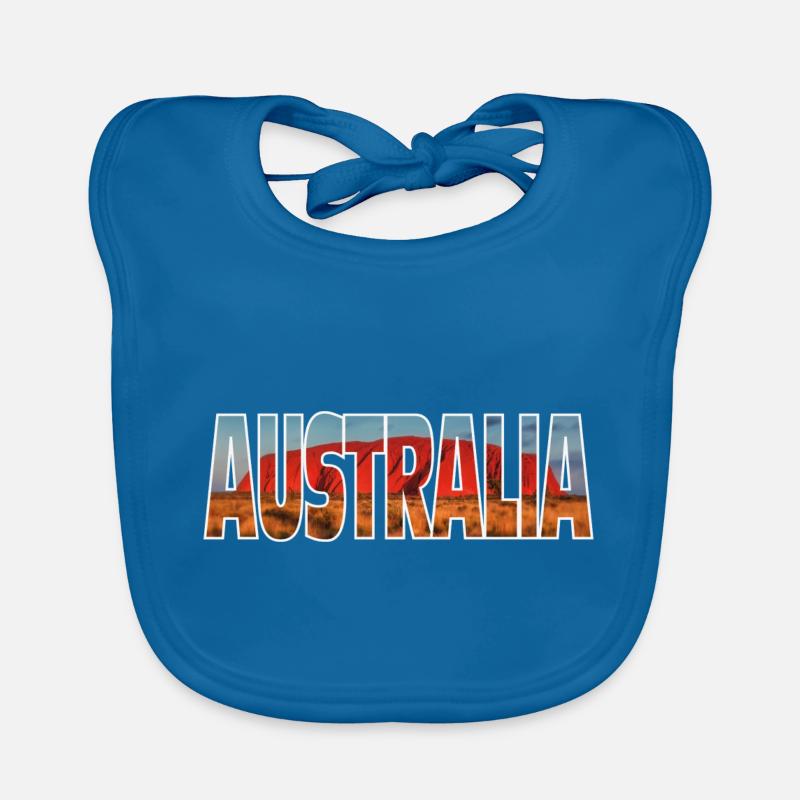 Australia - Baby Bio-Lätzchen - Pfauenblau
