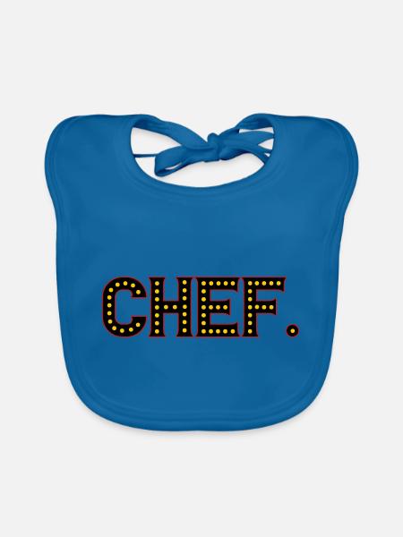 Chef | Couleurs changeantes - Bavoir bio Bébé - bleu paon - Devant