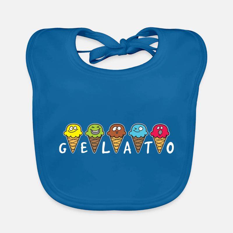 Glacier crème glacée - Bavoir bio Bébé - bleu paon