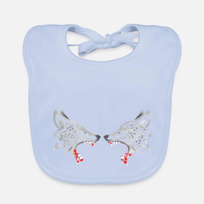 Blutiger Duo-Wolf Baby Bio-Lätzchen