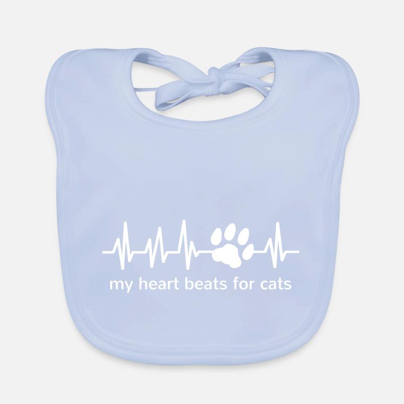 Chat Heartbeat Paw Chat Patte Chat Ami Bavoir bio Bébé