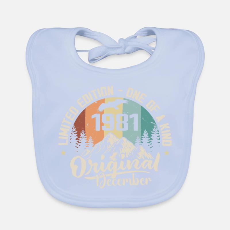 Birthday December 1981 - Gift December 1981 Organic Baby Bibs