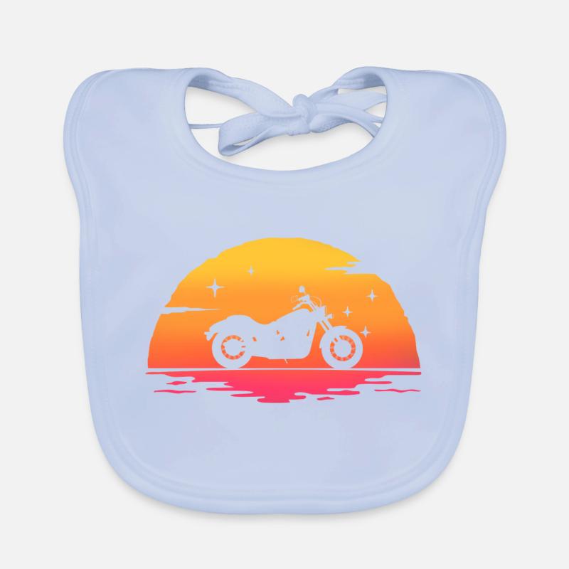 sunrise motorcycle cruiser motorcycle motorcycle motorcycle t-shir Organic Baby Bibs