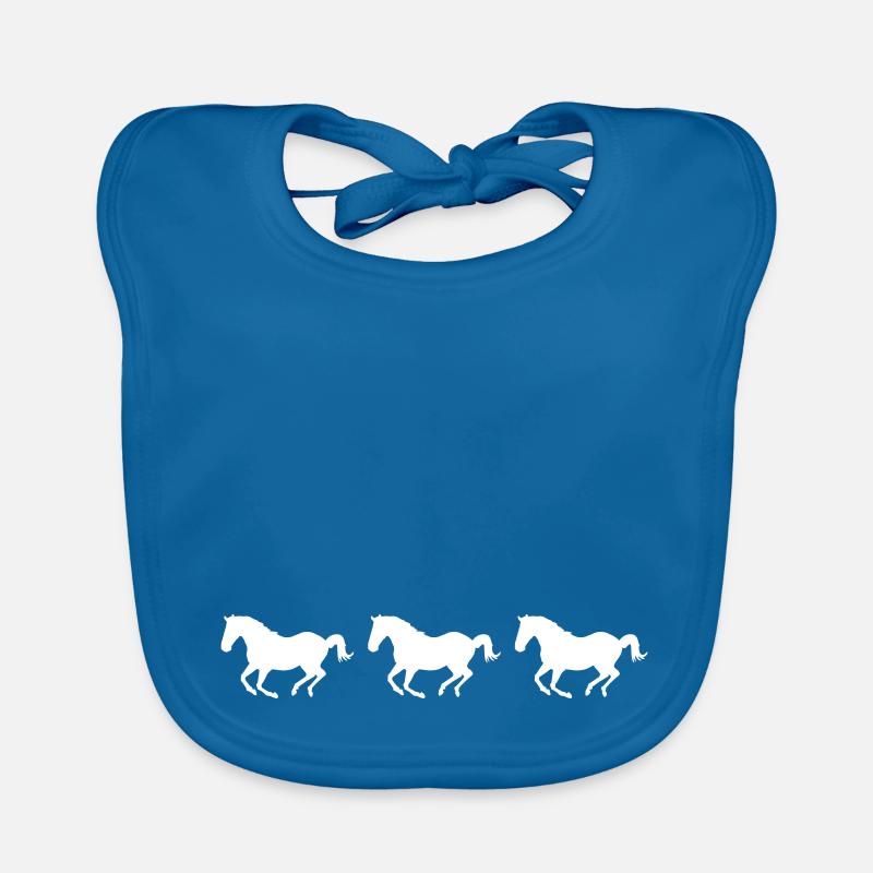 Three galloping horses Organic Baby Bibs