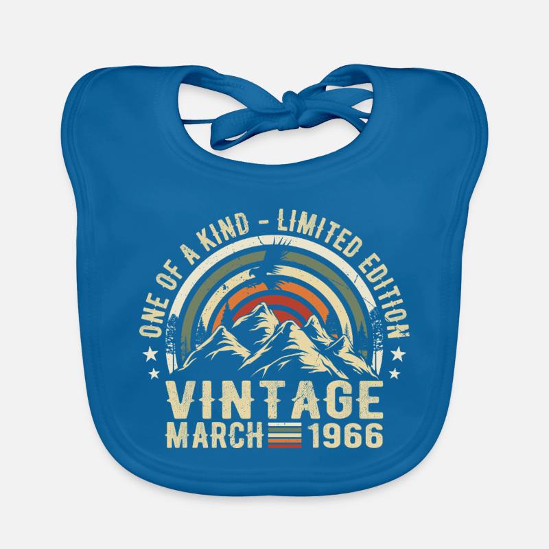 Born in March 1966 - Born in March 1966 Organic Baby Bibs