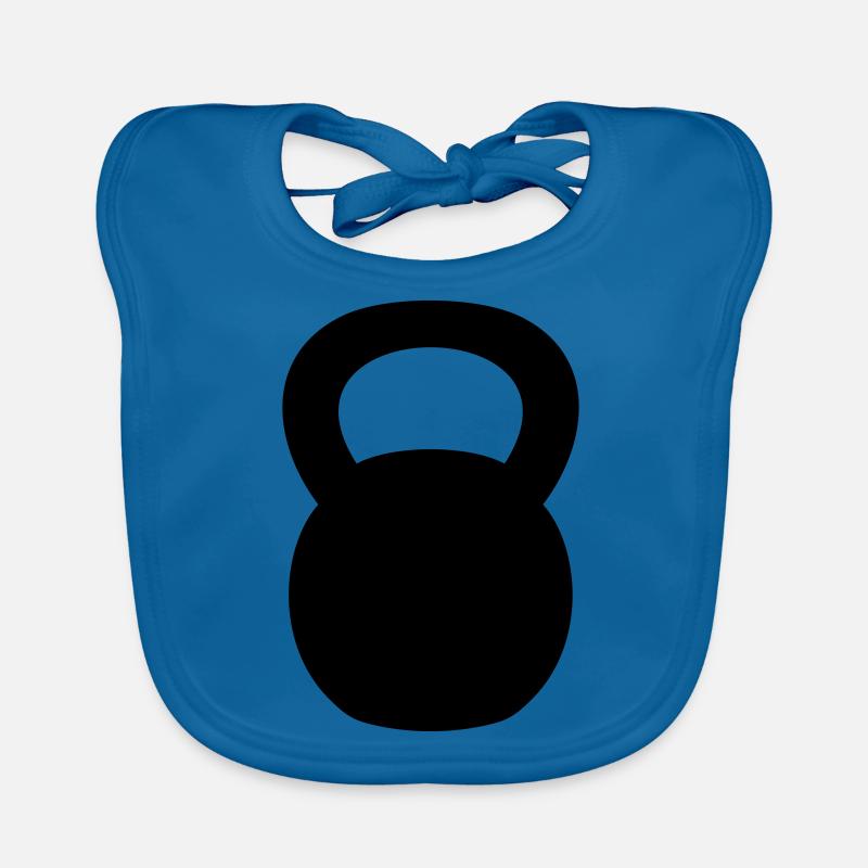 Kettlebell bodybuilding gift idea weight training Organic Baby Bibs