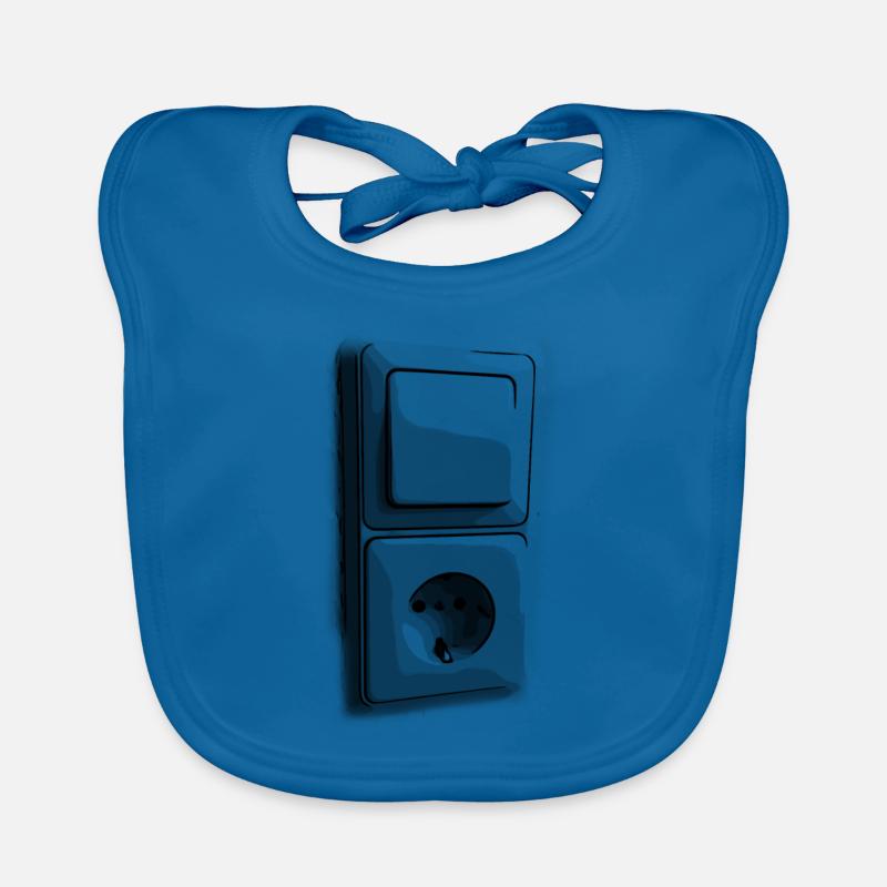 Retro light switch socket transparent Organic Baby Bibs