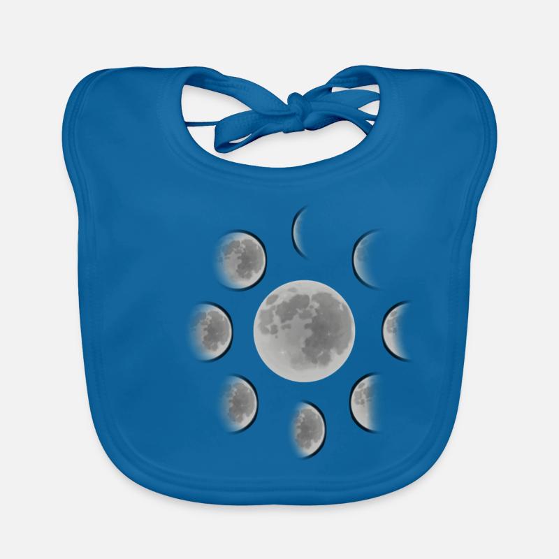 Moons full moon half moon Organic Baby Bibs