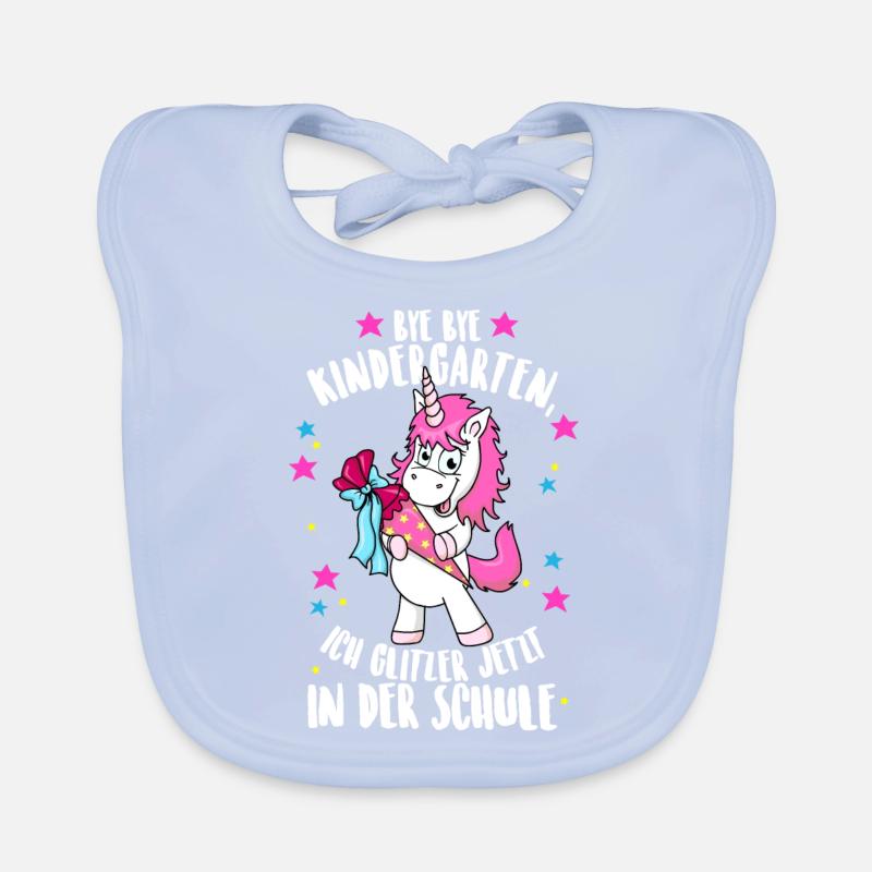 Tschüss Kindergarten Einhorn Einschulung Baby Bio-Lätzchen
