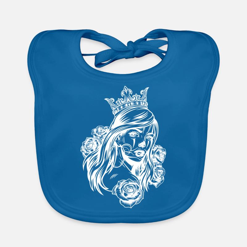 Queen Kopf (Partnermotiv) Baby Bio-Lätzchen