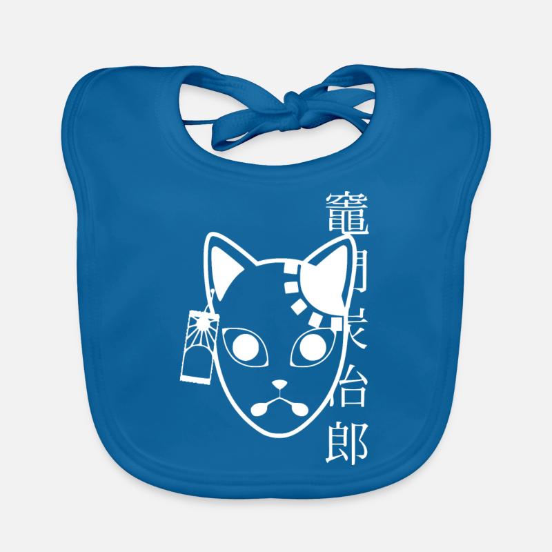 Anime drôle masque de visage - Bavoir bio Bébé - bleu paon