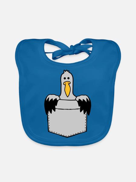 Chest bag Seagull On the way - Organic Baby Bibs - peacock-blue - Front