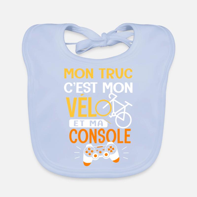 Vélo Mon truc c est mon velo et ma console velo Bavoir bio Bébé