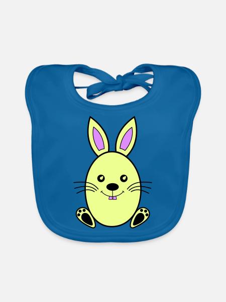 osterhase - Baby Bio-Lätzchen - Pfauenblau - Vorne