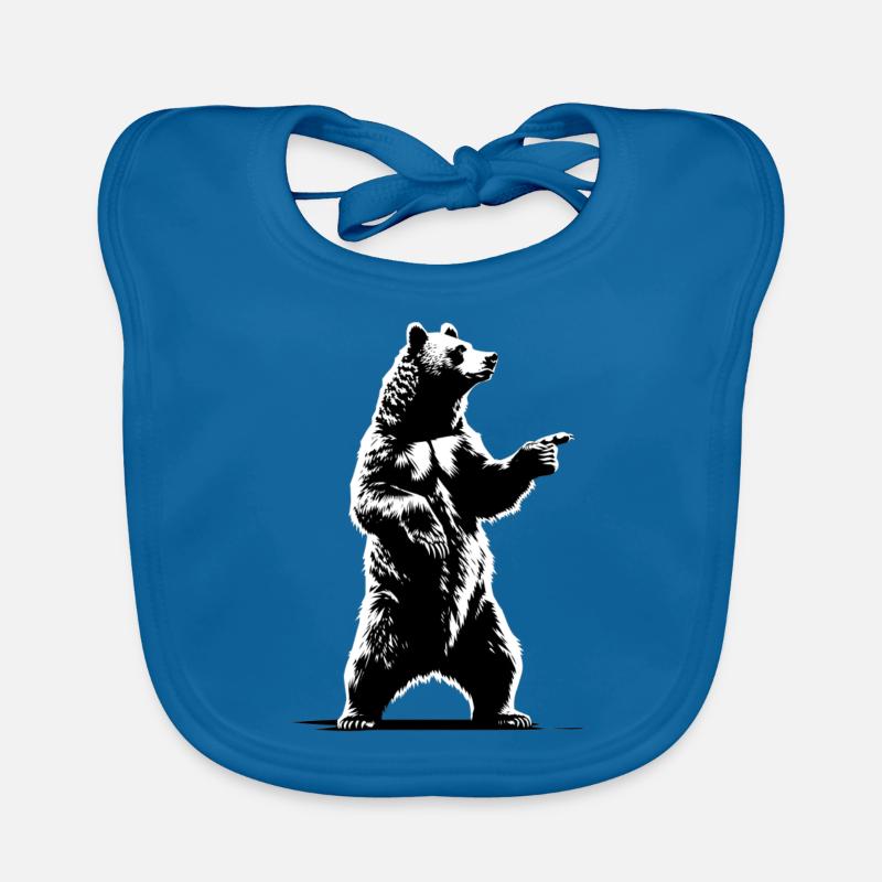 Dancing Explainer Bear | Teacher's index finger Organic Baby Bibs
