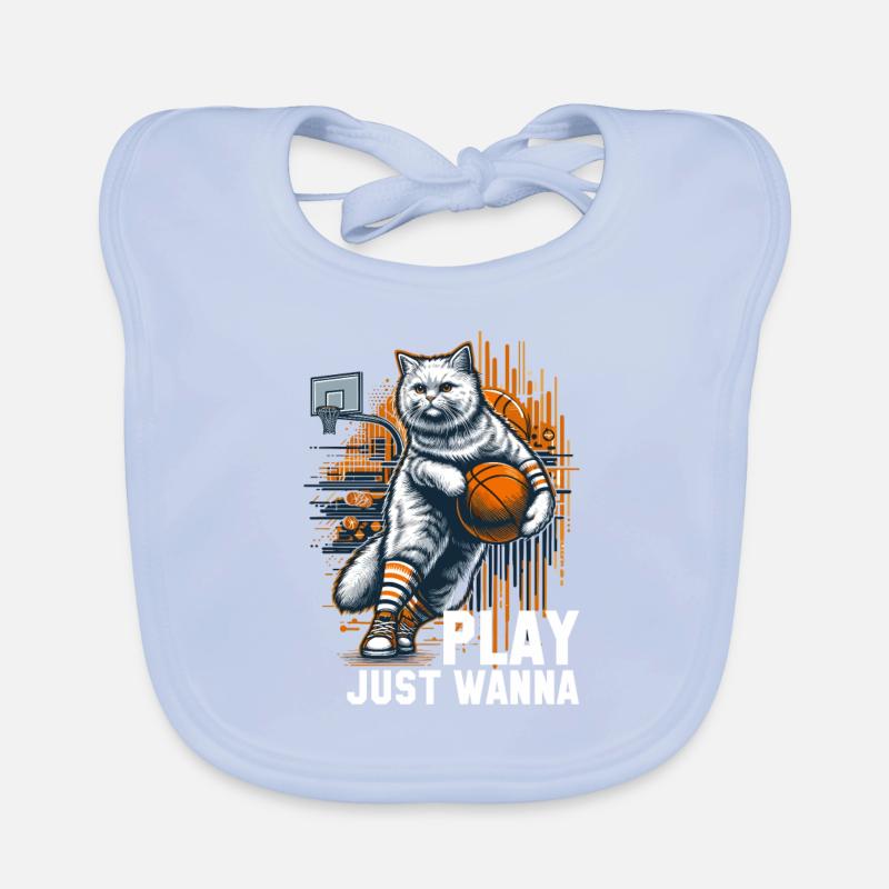 Cadeau de cheveux longs de chat de basket-ball Bavoir bio Bébé