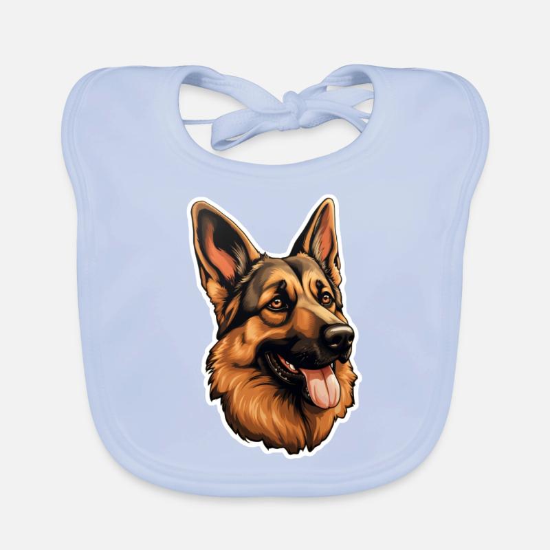German Shepherd's Head German Organic Baby Bibs