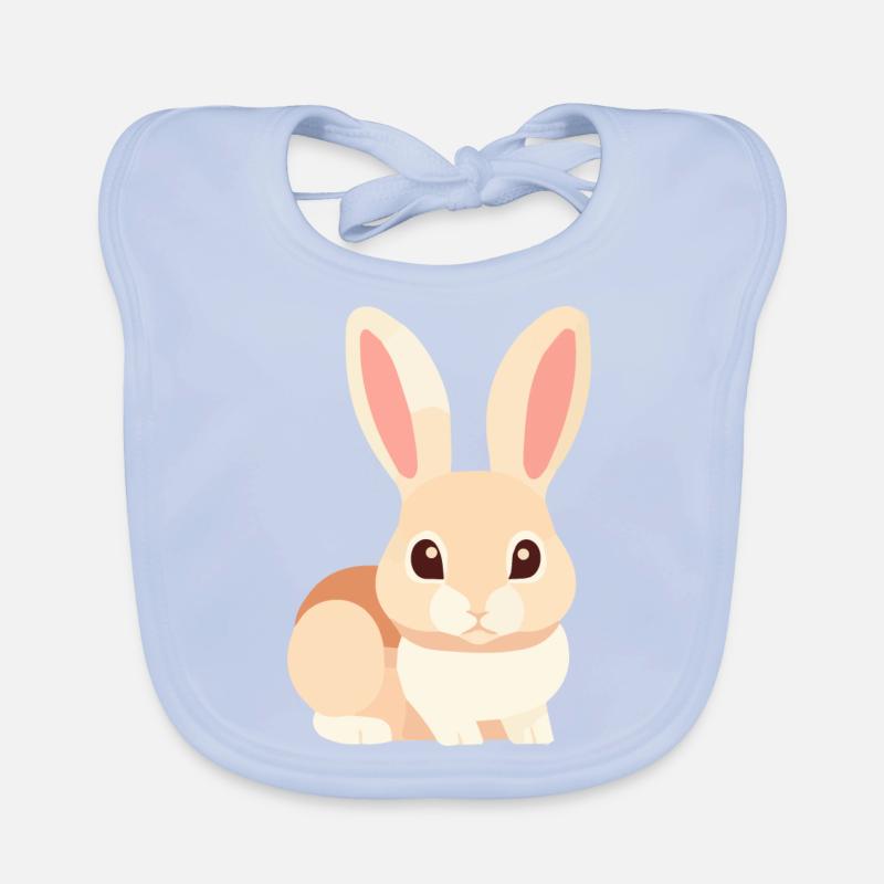 Cute Baby Bunny Rabbit Long Ears Easter Organic Baby Bibs