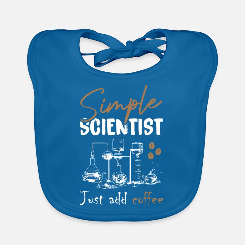 Simple Scientist Just Add Coffee - Baby Bio-Lätzchen - Pfauenblau
