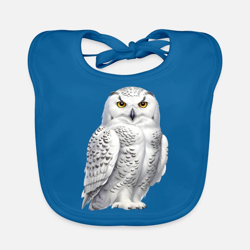 Schnee-Eule - Baby Bio-Lätzchen - Pfauenblau