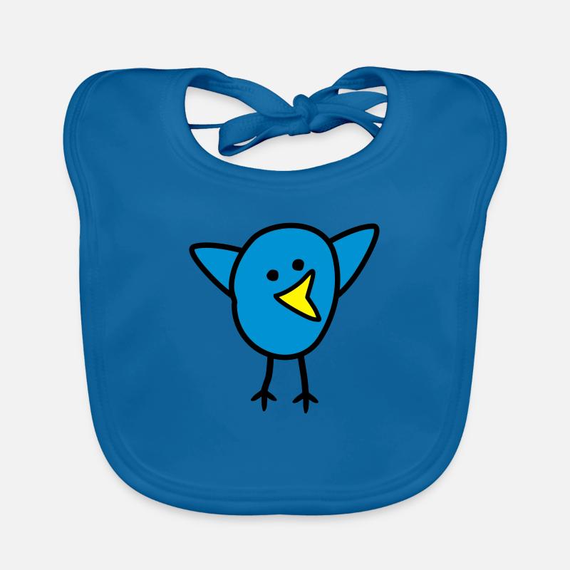 Vogel - Baby Bio-Lätzchen - Pfauenblau