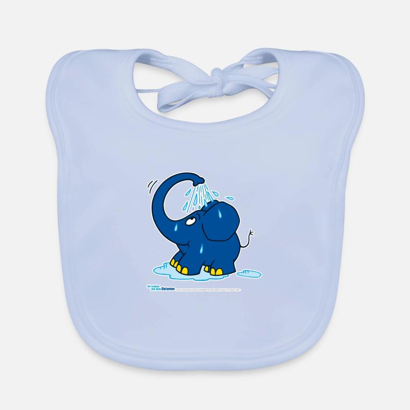 The elephant showers with a trunk Organic Baby Bibs