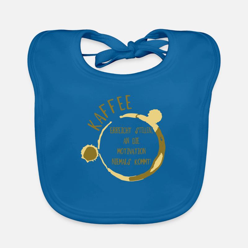 Kaffee Motivation - Baby Bio-Lätzchen - Pfauenblau