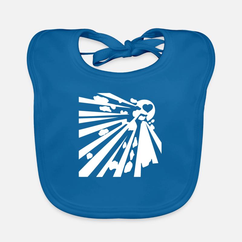 explosive wite - Baby Bio-Lätzchen - Pfauenblau