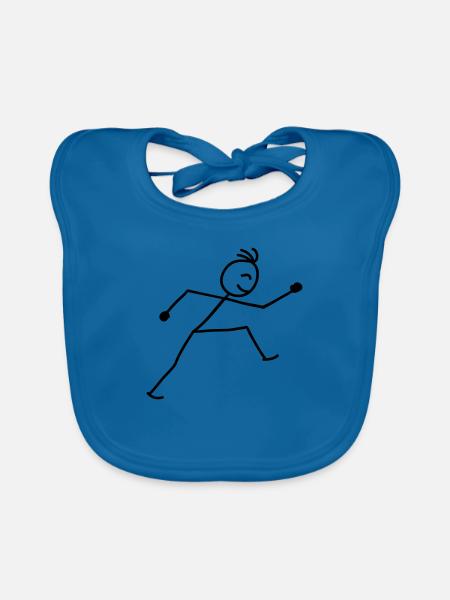 walking_stick_figure_1c - Baby Bio-Lätzchen - Pfauenblau - Vorne