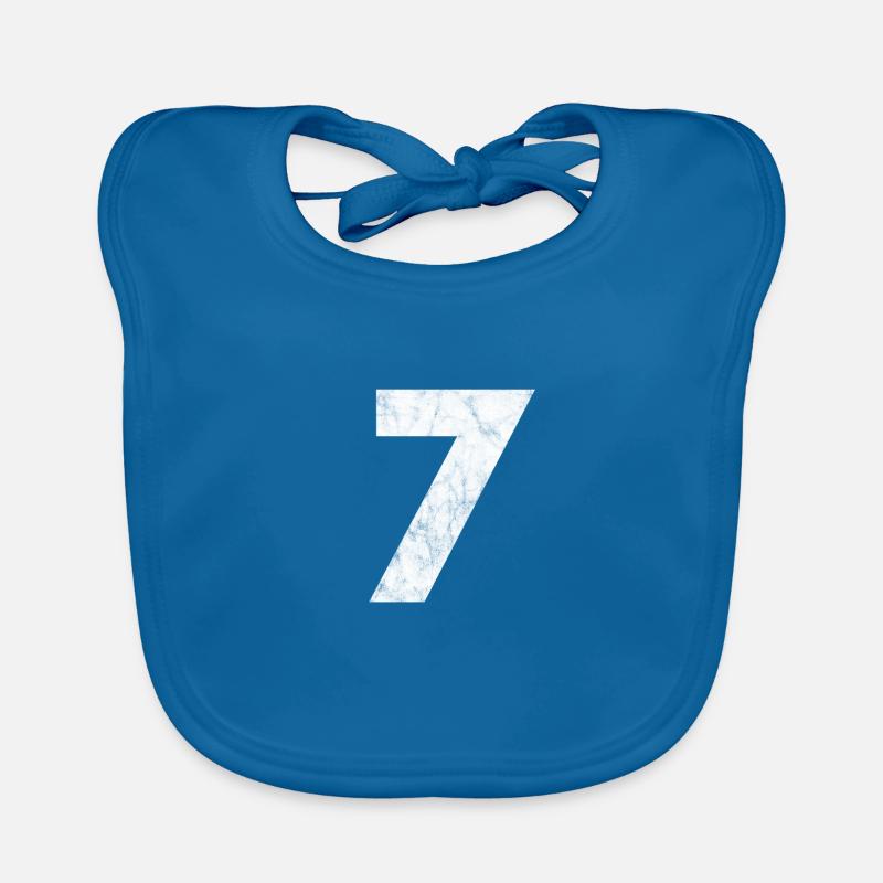 Zahl 7, Nummer 7, 7, seven, Number seven, Sieben, Baby Bio-Lätzchen