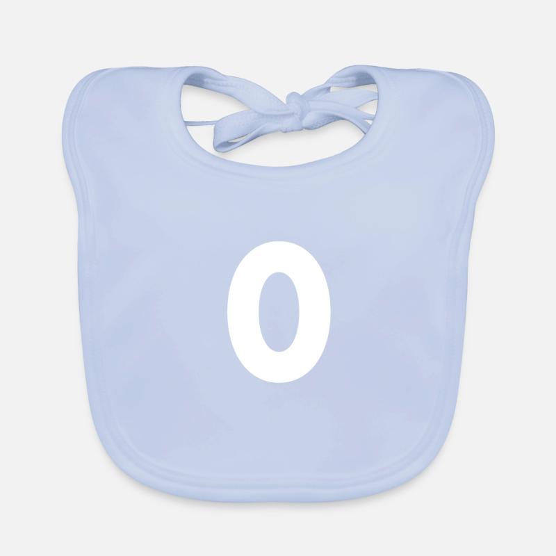 Zahl 0, Nummer 0, 0, Zero, Number Zero, Null Baby Bio-Lätzchen