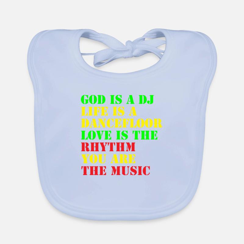 dieu est un dj Bavoir bio Bébé